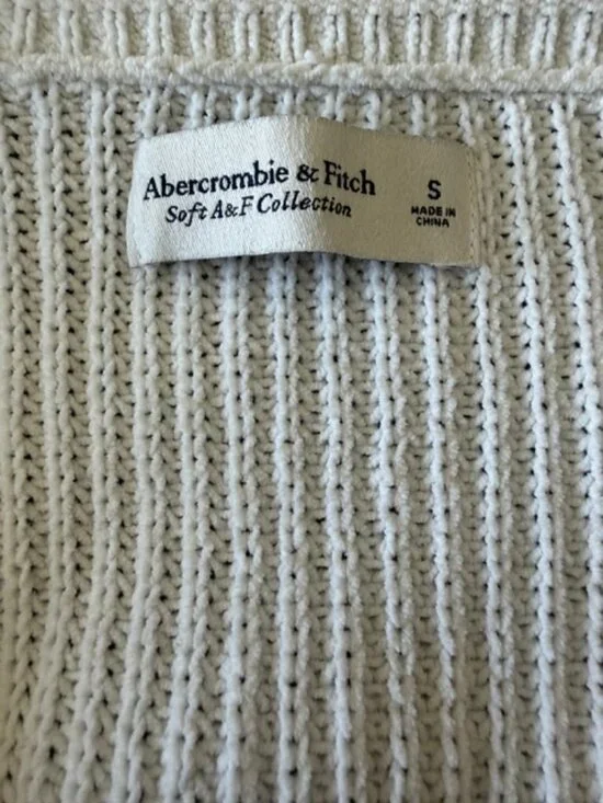Abercrombie & Fitch Women S Off-White Soft A&F Collection V-Neck Sweater Preppy - Picture 4 of 6